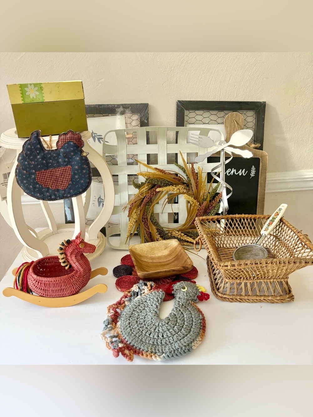 Home Decor Lot Vintage Modern Rustic Primitive